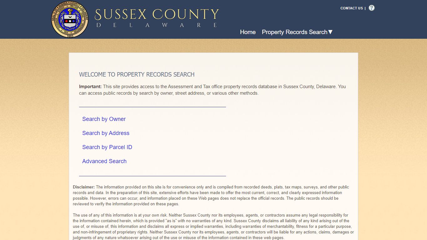Property Search - Sussex County, Delaware